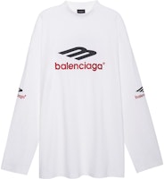 Balenciaga FW23 Letter Print Oversized Long Sleeve T-Shirt White for Men. 720250TPVD79065 Balenciaga FW23 Letter Print Oversized Long Sleeve T-Shirt White for Men. 720250TPVD79065