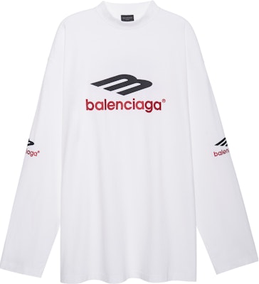 Balenciaga FW23 Baju Lengan Panjang Putih Cetakan Huruf Oversized Lelaki. 720250TPVD79065 Order Balenciaga FW23 Baju Lengan Panjang Putih Cetakan Huruf Oversized Lelaki. 720250TPVD79065