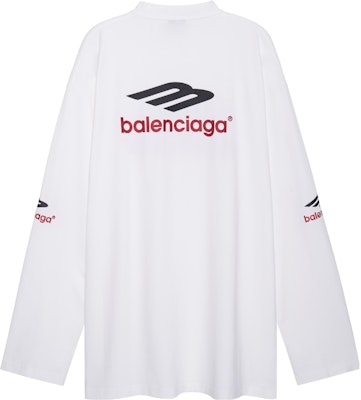 Balenciaga FW23 Baju Lengan Panjang Putih Cetakan Huruf Oversized Lelaki. 720250TPVD79065 Lookbook Balenciaga FW23 Baju Lengan Panjang Putih Cetakan Huruf Oversized Lelaki. 720250TPVD79065