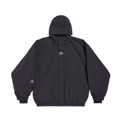 Balenciaga FW23 Logo Print Black Hoodie Regular Fit Ski Jacket. 773988ТРО411000