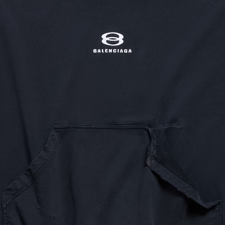 Balenciaga FW23 Logo Print Black Unisex Oversized Hoodie. 783397TQVB21569 圖 4