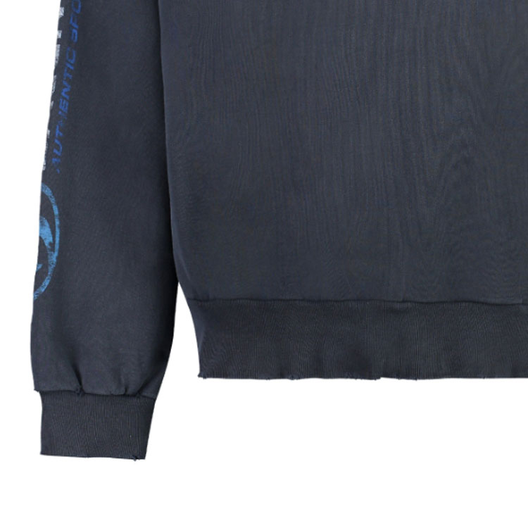 Sizing Balenciaga FW23 標誌印花海軍藍圓領長袖T恤 常規版型 697869TPVU71412