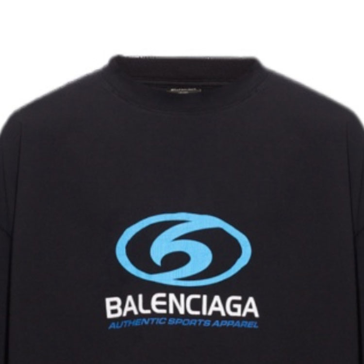 Shop Balenciaga FW23 Logo Print Crewneck Sweatshirt Relaxed Fit Black Menswear 739027TPVU61165