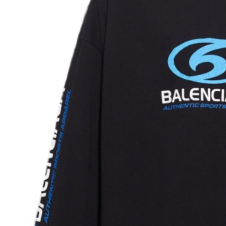 Purchase Balenciaga FW23 Logo Print Crewneck Sweatshirt Relaxed Fit Black Menswear 739027TPVU61165