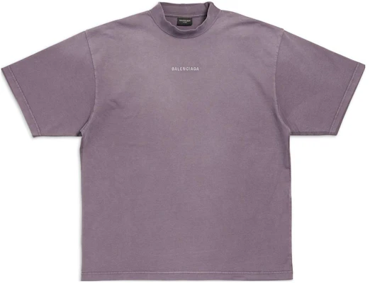 Balenciaga FW23 Logo Print Crewneck T-Shirt Regular Fit Purple Gray 764235TPVK15500 Buy Balenciaga FW23 Logo Print Crewneck T-Shirt Regular Fit Purple Gray 764235TPVK15500