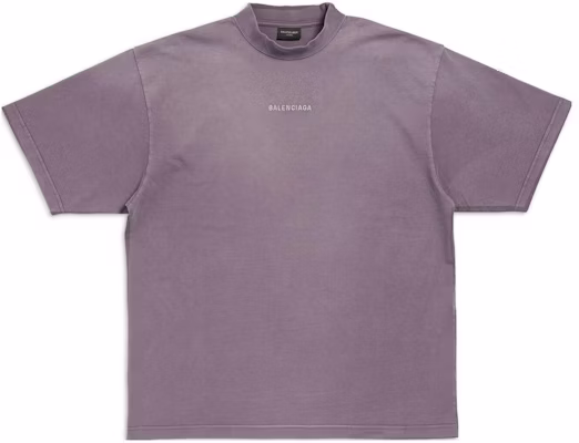 Balenciaga FW23 Logo Print Crewneck T-Shirt Regular Fit Purple Gray 764235TPVK15500 Order Balenciaga FW23 Logo Print Crewneck T-Shirt Regular Fit Purple Gray 764235TPVK15500