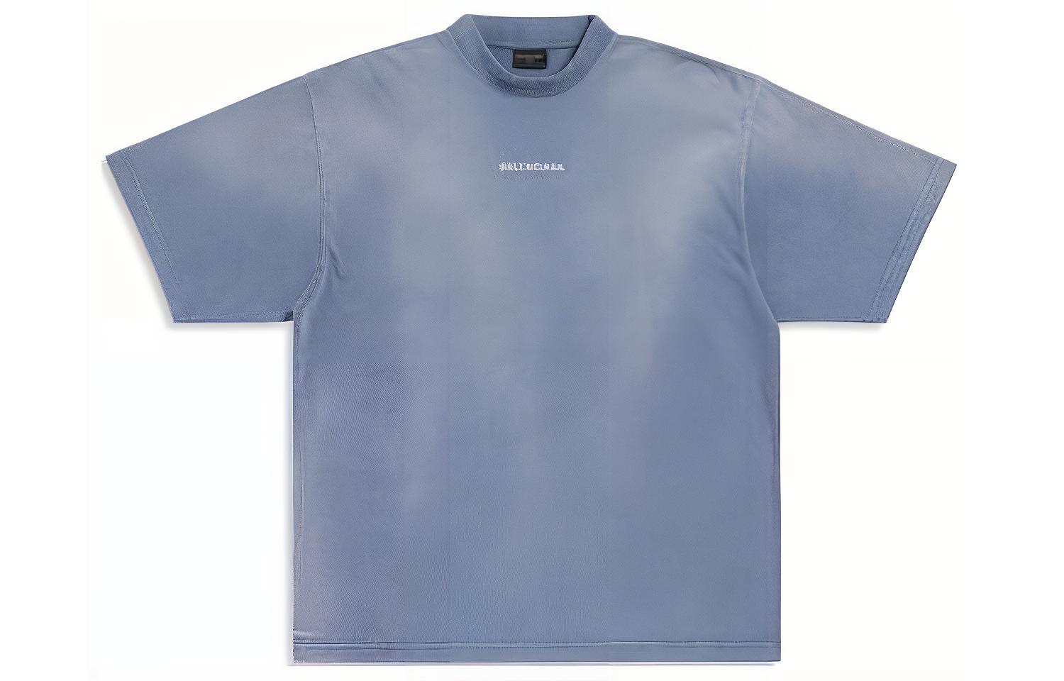 Order バレンシアガ FW23 ロゴプリント クルーネックTシャツ レギュラーフィット ブルー/ホワイト. 764235TPVK14313