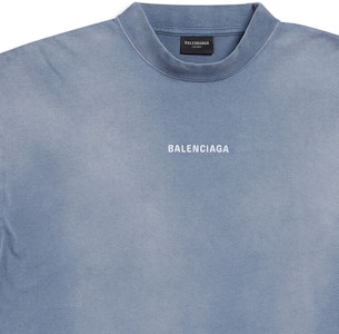 バレンシアガ FW23 ロゴプリント クルーネックTシャツ レギュラーフィット ブルー/ホワイト. 764235TPVK14313 Shop バレンシアガ FW23 ロゴプリント クルーネックTシャツ レギュラーフィット ブルー/ホワイト. 764235TPVK14313