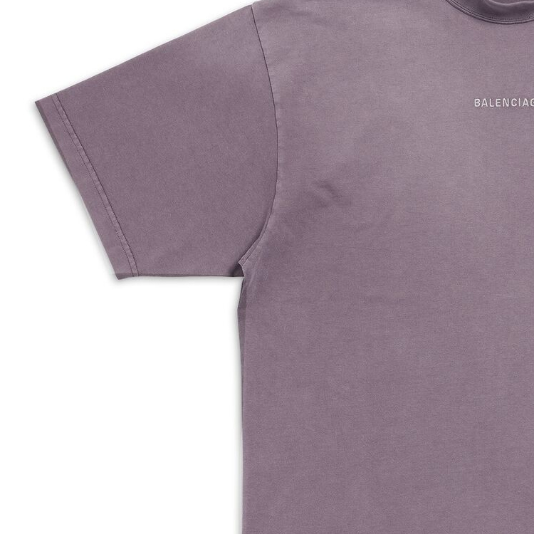 Sizing Balenciaga FW23 Logo Print Crewneck T-Shirt Regular Fit  Purple Gray 764235TPVK15500