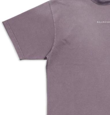 Balenciaga FW23 Logo Print Crewneck T-Shirt Regular Fit Purple Gray 764235TPVK15500 Sizing Balenciaga FW23 Logo Print Crewneck T-Shirt Regular Fit Purple Gray 764235TPVK15500
