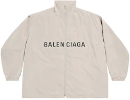 Balenciaga FW23 Logo Print High-Neck Long Sleeve Jacket Loose Fit Off-White 725302TPO069501 Balenciaga FW23 Logo Print High-Neck Long Sleeve Jacket Loose Fit Off-White 725302TPO069501