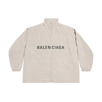 Balenciaga FW23 Logo Print High-Neck Long Sleeve Jacket Loose Fit Off-White 725302TPO069501