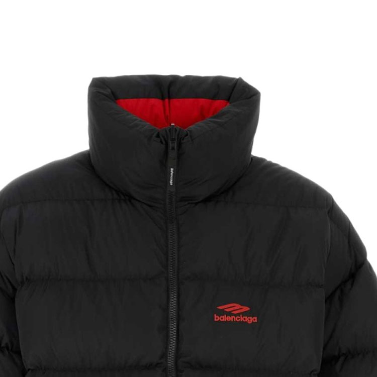Balenciaga FW23 Logo Print High-Neck Zip Cotton Jacket Black  Loose Fit 773047TPO061000 圖 4