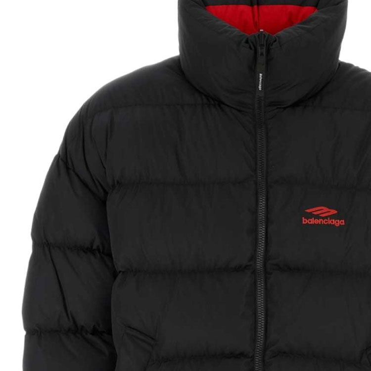 Balenciaga FW23 Logo Print High-Neck Zip Cotton Jacket Black  Loose Fit 773047TPO061000 圖 5