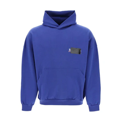 Balenciaga FW23 Logo Print Hoodie Blue Regular Fit Long Sleeve 739024TNVG24019