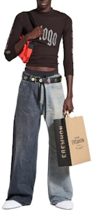 バレンシアガ FW23 ロゴプリント 長袖Tシャツ ユニセックス レギュラーフィット。 788244TQVK51200 Shop バレンシアガ FW23 ロゴプリント 長袖Tシャツ ユニセックス レギュラーフィット。 788244TQVK51200