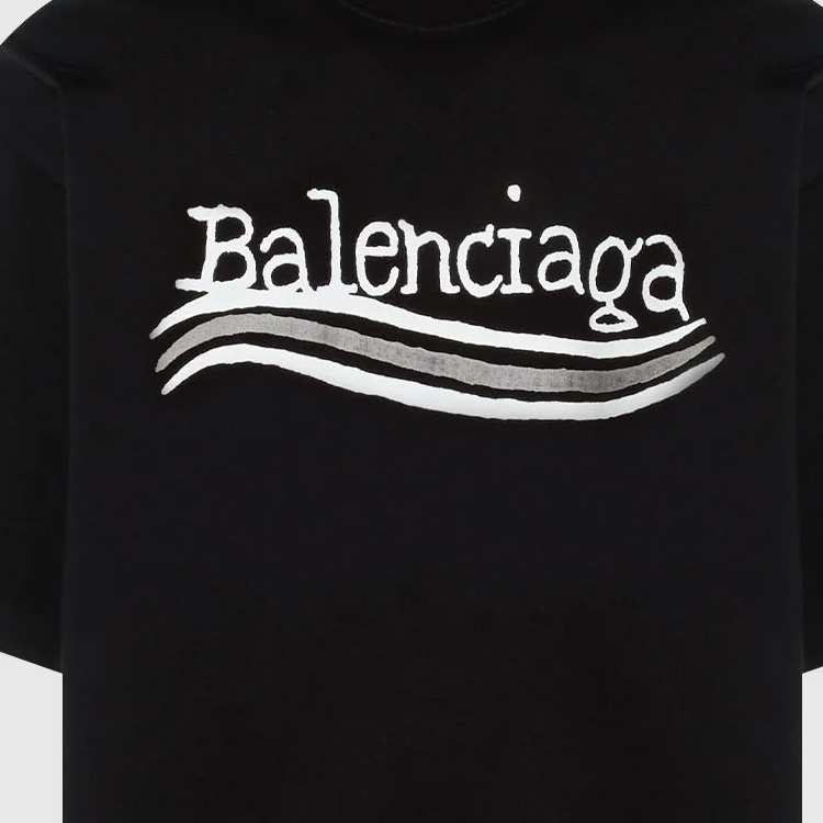 Balenciaga FW23 Logo Print Oversized Black T-Shirt Menswear. 641675TNVE71197 圖 4