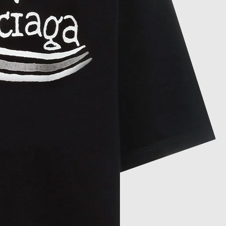 Balenciaga FW23 Logo Print Oversized Black T-Shirt Menswear. 641675TNVE71197 圖 6
