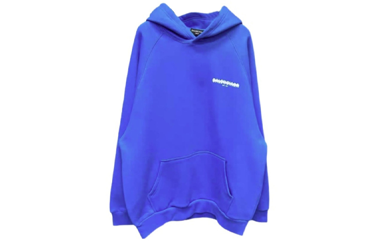Balenciaga FW23 Logo Print Oversized Hoodie Blue  Long Sleeve Pullover. 697879TMVH24024 圖 2