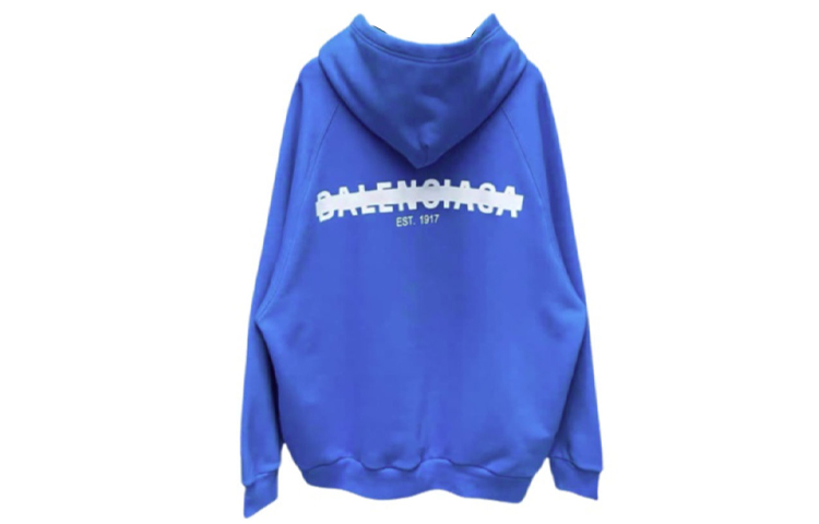 Balenciaga FW23 Logo Print Oversized Hoodie Blue  Long Sleeve Pullover. 697879TMVH24024 圖 3