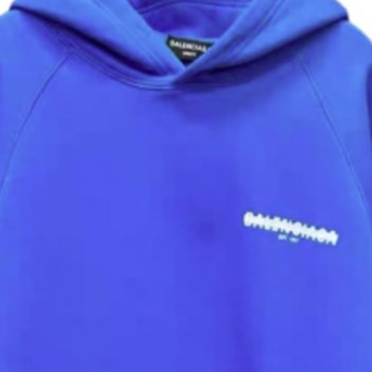 Balenciaga FW23 Logo Print Oversized Hoodie Blue  Long Sleeve Pullover. 697879TMVH24024 圖 4