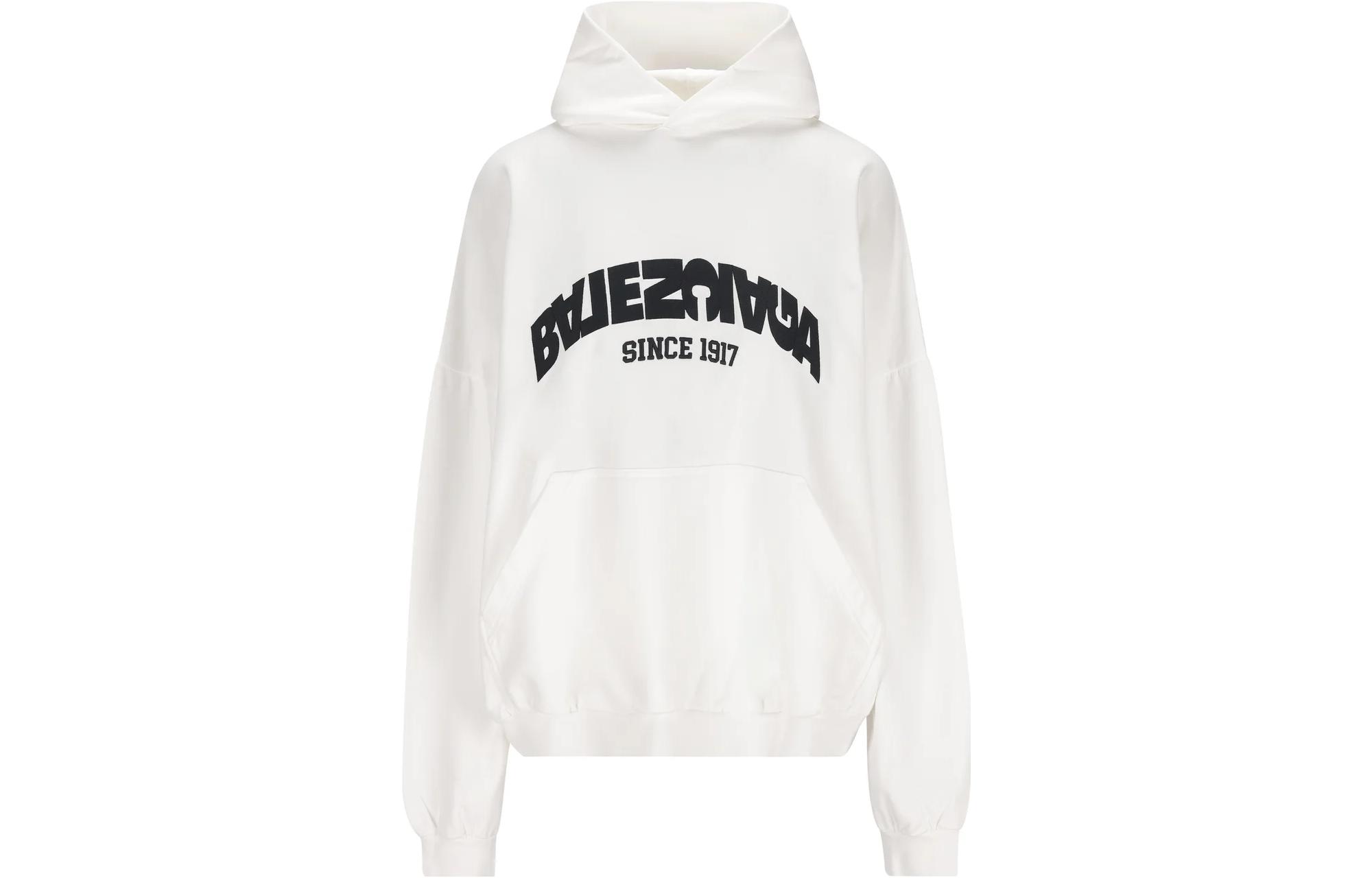 Balenciaga FW23 Logo Print Oversized Hoodie Unisex White 761458TPVG19040
