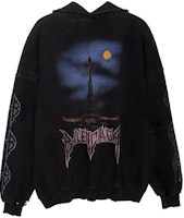 Balenciaga FW23 Logo Print Oversized Hoodie Unisex Black 744462TOVE31055 Balenciaga FW23 Logo Print Oversized Hoodie Unisex Black 744462TOVE31055