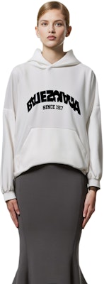 巴黎世家FW23logo印花宽松连帽衫男女同款白色 761458TPVG19040 Shop 巴黎世家FW23logo印花宽松连帽衫男女同款白色 761458TPVG19040