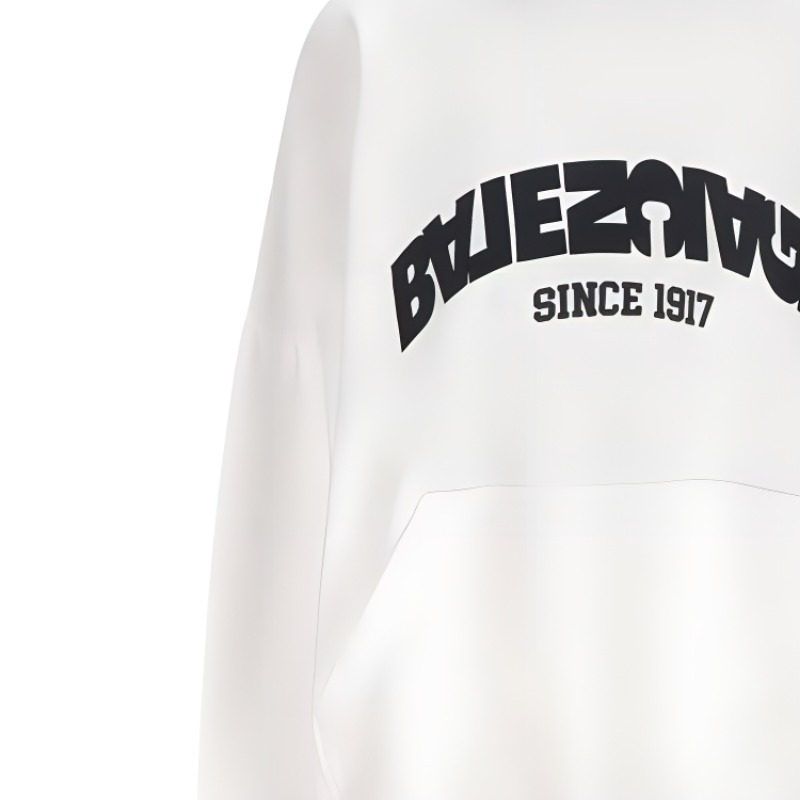 Purchase 巴黎世家FW23logo印花宽松连帽衫男女同款白色 761458TPVG19040