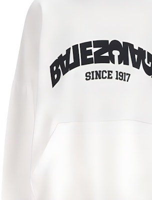 巴黎世家FW23logo印花宽松连帽衫男女同款白色 761458TPVG19040 Purchase 巴黎世家FW23logo印花宽松连帽衫男女同款白色 761458TPVG19040