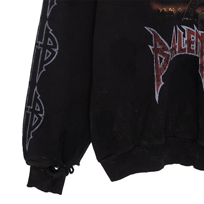 巴黎世家 FW23 男女同款黑色Logo印花宽松连帽衫 744462TOVE31055 Purchase 巴黎世家 FW23 男女同款黑色Logo印花宽松连帽衫 744462TOVE31055