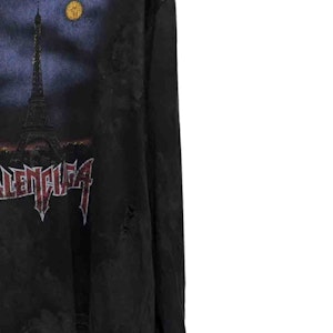 バレンシアガ FW23 ロゴプリント オーバーサイズ 長袖Tシャツ ユニセックス ブラック 744449TOVE41055 Sizing バレンシアガ FW23 ロゴプリント オーバーサイズ 長袖Tシャツ ユニセックス ブラック 744449TOVE41055