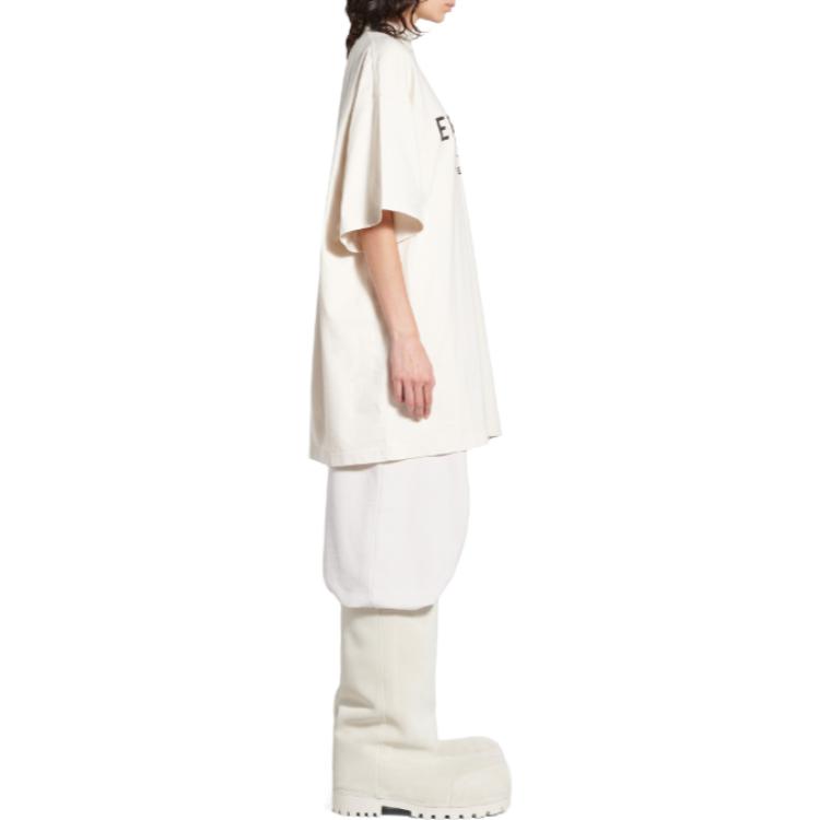 Details for Balenciaga FW23 Logo Print Oversized Unisex Casual Crewneck T-Shirt. 787349TQVG31569