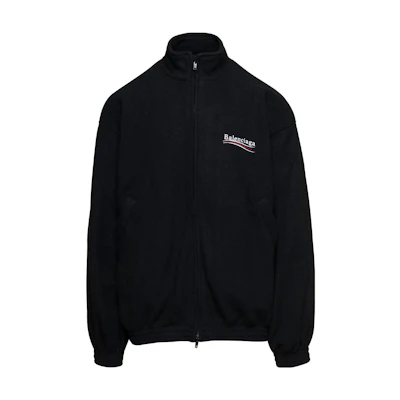 Balenciaga FW23 Logo Print Zip-Up Jacket Black Long Sleeve 768398TOVV11000