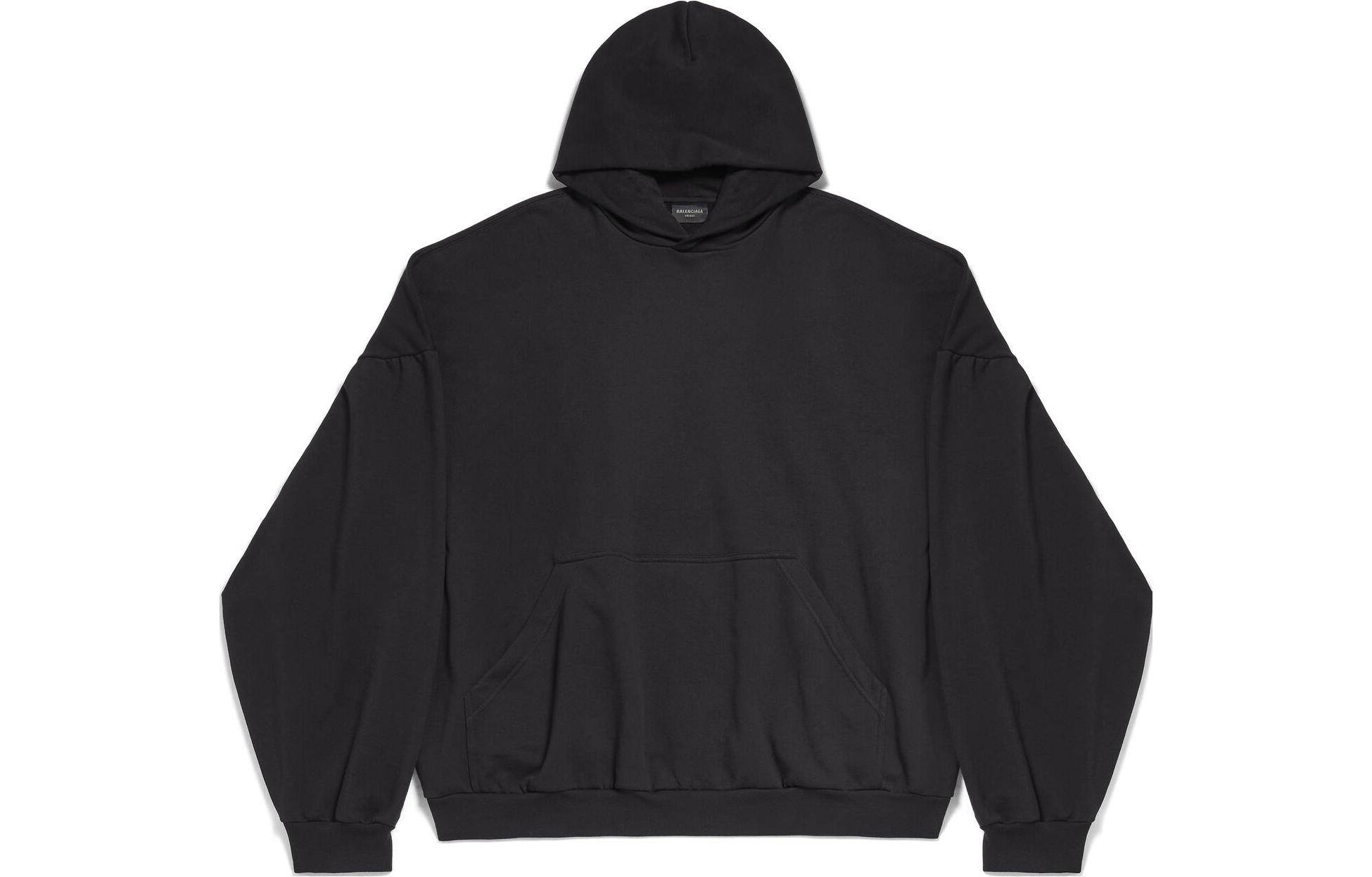 Balenciaga FW23 Logo Rhinestone Hoodie Unisex Oversized Fit Black. 761458TPVP51000