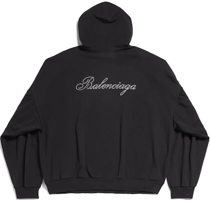 Balenciaga FW23 水鑽Logo連帽衫 男女寬鬆版 黑色. 761458TPVP51000 Lookbook Balenciaga FW23 水鑽Logo連帽衫 男女寬鬆版 黑色. 761458TPVP51000