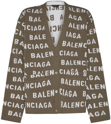 Balenciaga FW23 Logo V-Neck Knit Sweater Longgar Khaki. 766471T16739677 Buy Balenciaga FW23 Logo V-Neck Knit Sweater Longgar Khaki. 766471T16739677