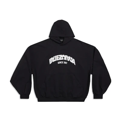 Balenciaga FW23 Oversized Black Logo Print Hoodie Unisex. 761458TPVG11070