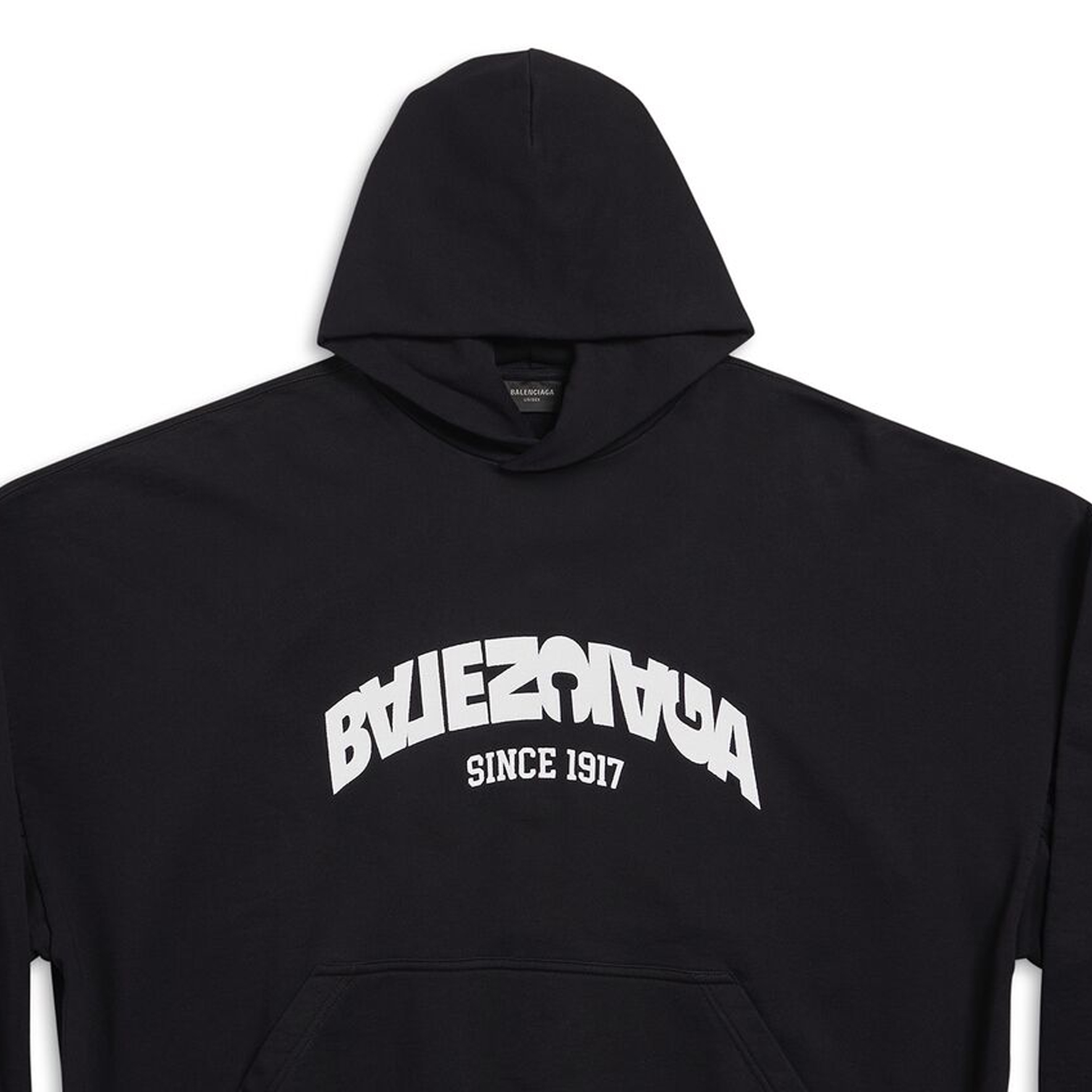 Cheap Balenciaga FW23 Hoodie Unisex Oversized Hitam Logo Print. 761458TPVG11070