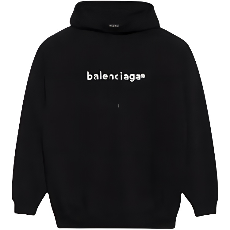 Balenciaga FW23 Oversized Logo Hoodie Black Pullover 578135TIV551070