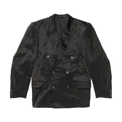 Balenciaga FW23 Oversized Unisex Black Solid Color Casual Jacket. 751754TLO281000
