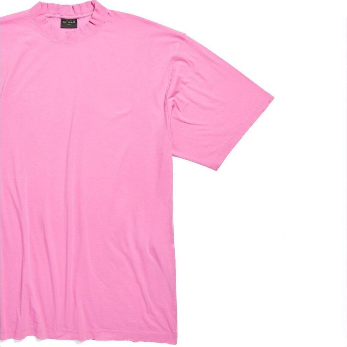 Shop Balenciaga FW23 Pink Letter Print Oversized Relaxed Fit Unisex 5-Sleeve Tee. 739784TOVF41401
