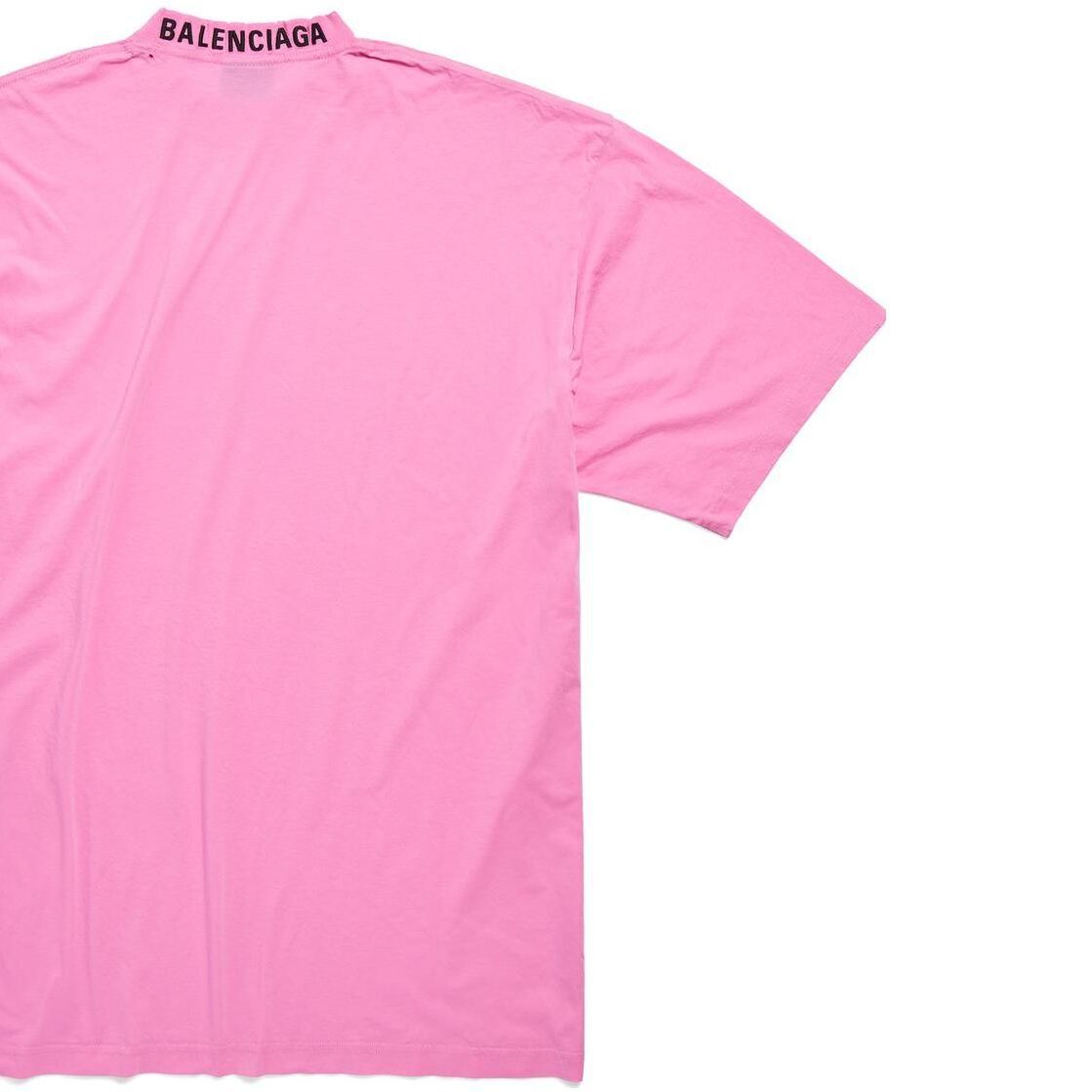 Purchase Balenciaga FW23 Pink Letter Print Oversized Relaxed Fit Unisex 5-Sleeve Tee. 739784TOVF41401