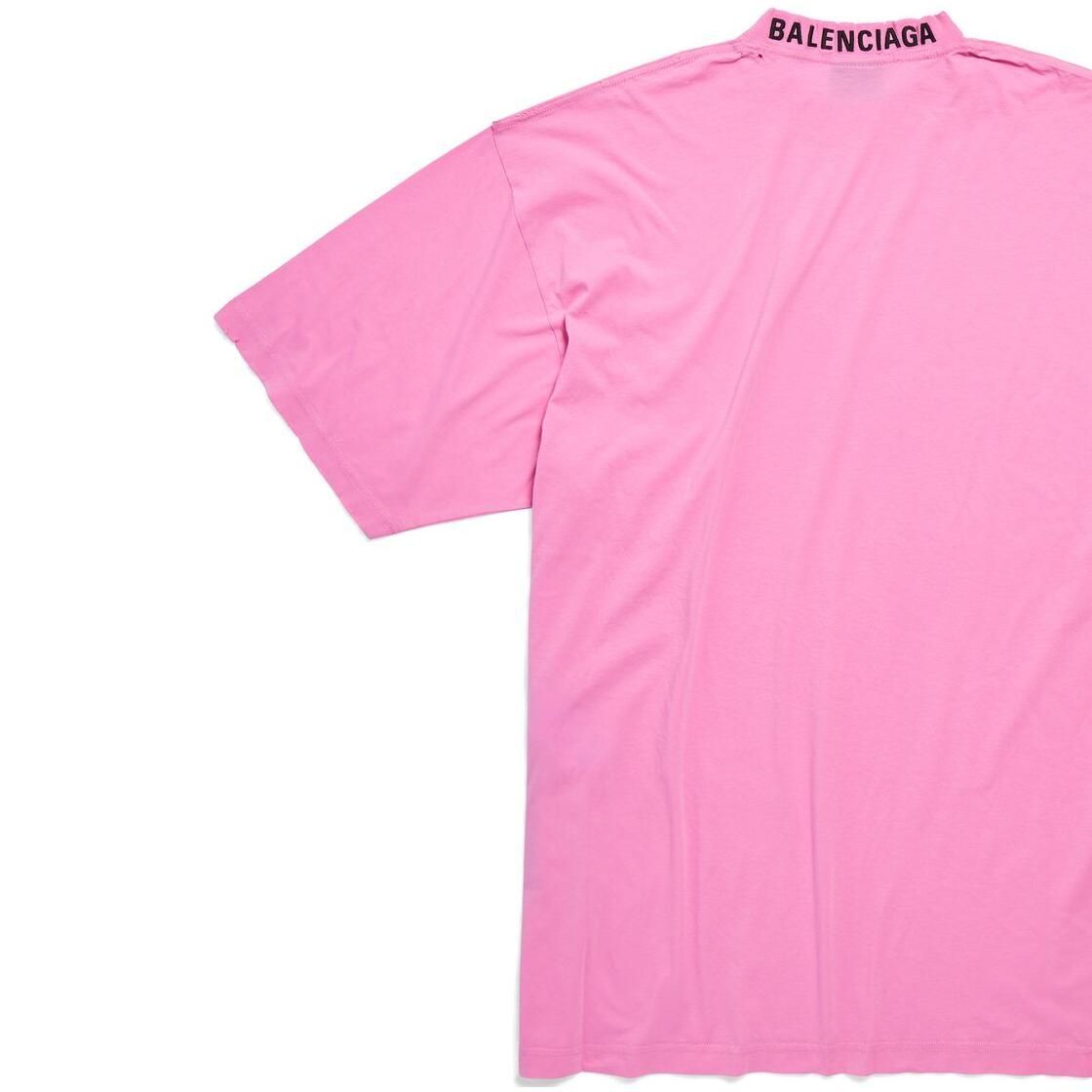 Sizing Balenciaga FW23 Pink Letter Print Oversized Relaxed Fit Unisex 5-Sleeve Tee. 739784TOVF41401