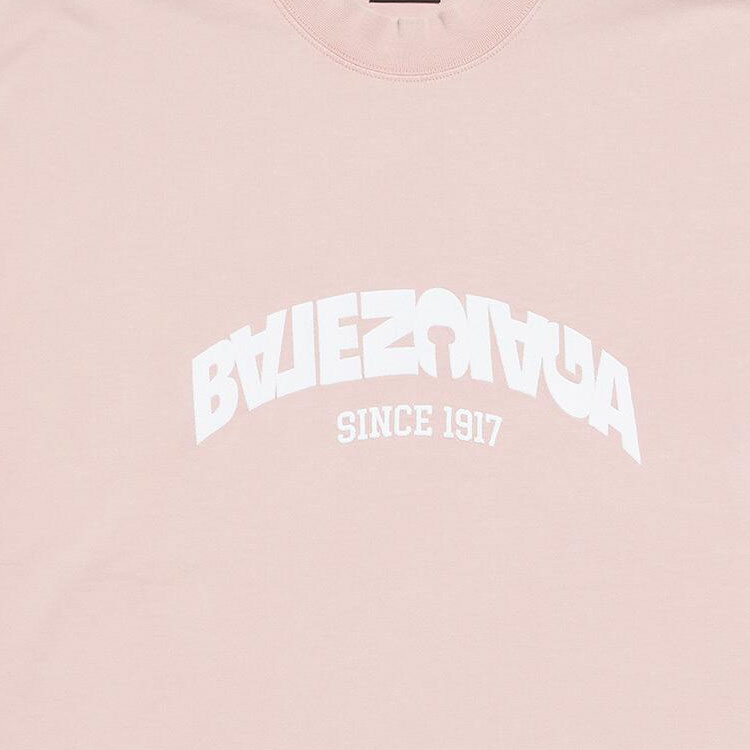 Sizing 巴黎世家 FW23 粉色印花標誌中性圓領T恤 常規版型 764235TPVF95708