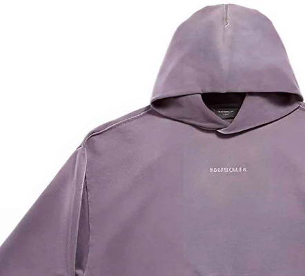 巴黎世家FW23紫色水洗刺绣Logo连帽衫 常规版型 767877TPVK25500 Details for 巴黎世家FW23紫色水洗刺绣Logo连帽衫 常规版型 767877TPVK25500