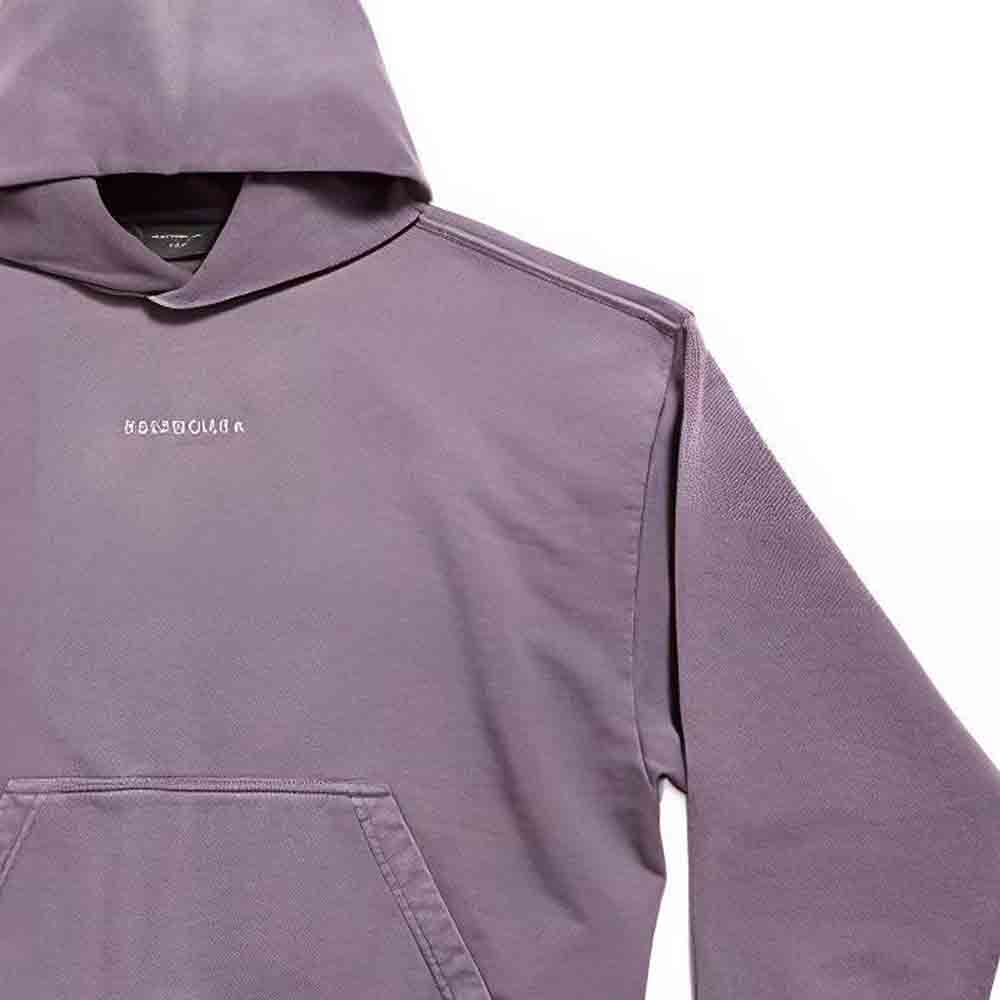 Sizing 巴黎世家FW23紫色水洗刺绣Logo连帽衫 常规版型 767877TPVK25500