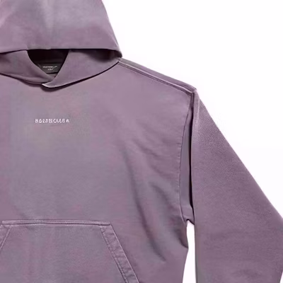 巴黎世家FW23紫色水洗刺绣Logo连帽衫 常规版型 767877TPVK25500 Sizing 巴黎世家FW23紫色水洗刺绣Logo连帽衫 常规版型 767877TPVK25500