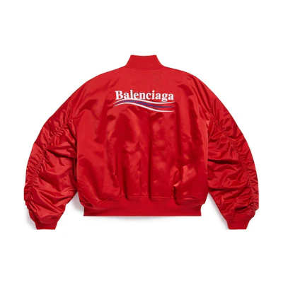 Balenciaga FW23 Red Loose-Fit Jacket with Logo Print 763434TYD316460
