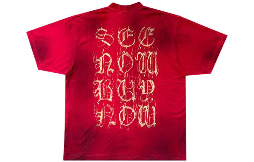 Balenciaga FW23 Red Relaxed Fit Crewneck T-Shirt  Casual Wear. 739784TOVE16400 圖 3